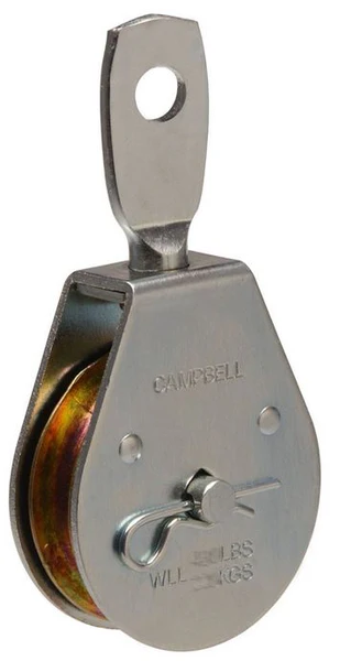Campbell T7550304 Single Sheave Swivel Eye Pulley, Steel, 650 Lb, 3"