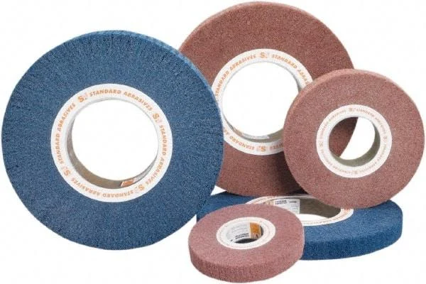 Standard Abrasives - 12 Inch Diameter Aluminum Oxide Unmounted Flap Wheel - 5 Inch Hole, 2 Inch Wide, Density 5, Non Woven, Very Fine Grade, 2,500 Max RPM