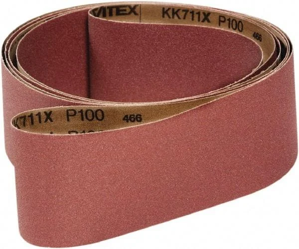 VSM - 2" Wide x 132" OAL, 40 Grit, Aluminum Oxide Abrasive Belt - Aluminum Oxide, Coarse, Coated, X Weighted Cloth Backing, Wet/Dry, Series KK711X