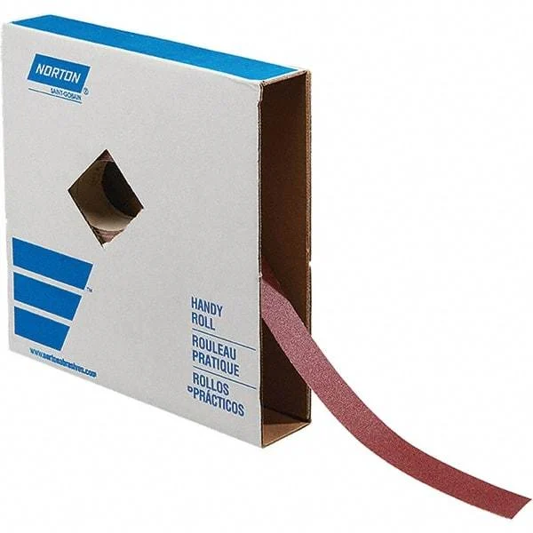 Norton - 1-1/2" x 50 Yd 180 Grit Aluminum Oxide Shop Roll - J Weighted Backing