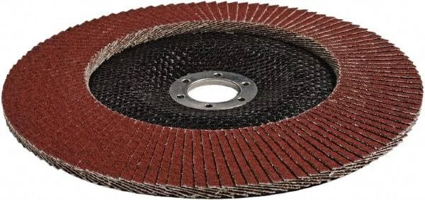 3M - 60 Grit, 7" Disc Diam, 5/8-11 Center Hole, Type 29 Ceramic Flap Disc - 13,300 Max RPM, Cloth Backing, Arbor Attaching System, Coated