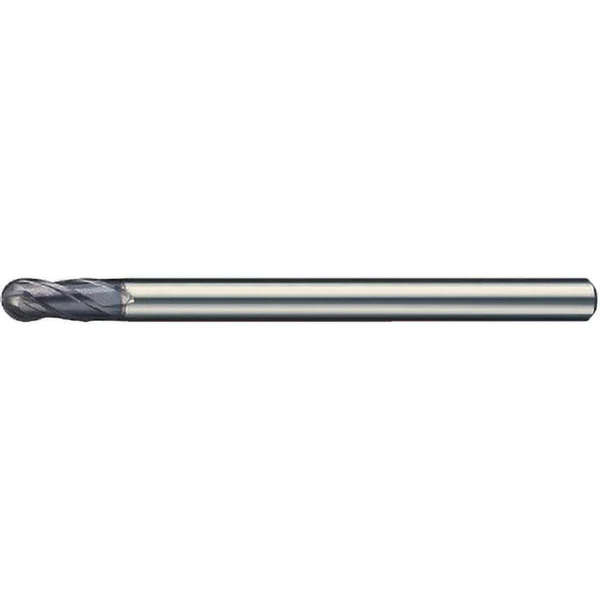 Ball End Mill: 5.00 mm Dia, 12.00 mm LOC, 4 Flute, Solid Carbide