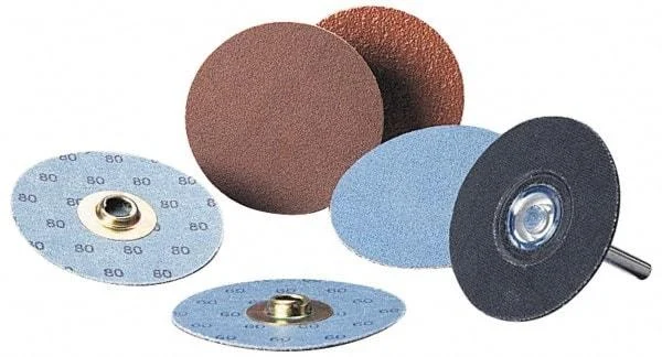 Standard Abrasives - 1-1/2" Disc Diam, 100 Grit, Aluminum Oxide Quick Change Disc - Type S Attaching System, Coated, Light Brown, Fine Grade