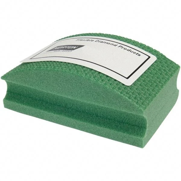 Norton - Coarse Grade, 60 Grit, Diamond Hand Pad - Green, 2-1/8" Wide x 3-1/2" Long x 1-1/2" Thick, Nonwoven