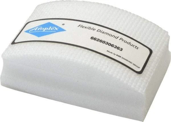 AMPLEX - Super Fine Grade, 800 Grit, Diamond Hand Pad - White, 2-1/8" Wide x 3-1/2" Long x 1-1/2" Thick, Coated