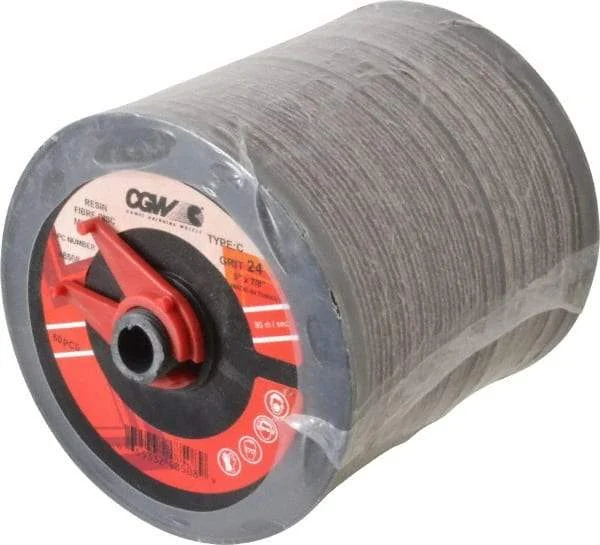 Camel Grinding Wheels - 5" Diam 7/8" Hole 24 Grit Fiber Disc - Very Coarse Grade, Aluminum Oxide, 12,200 Max RPM