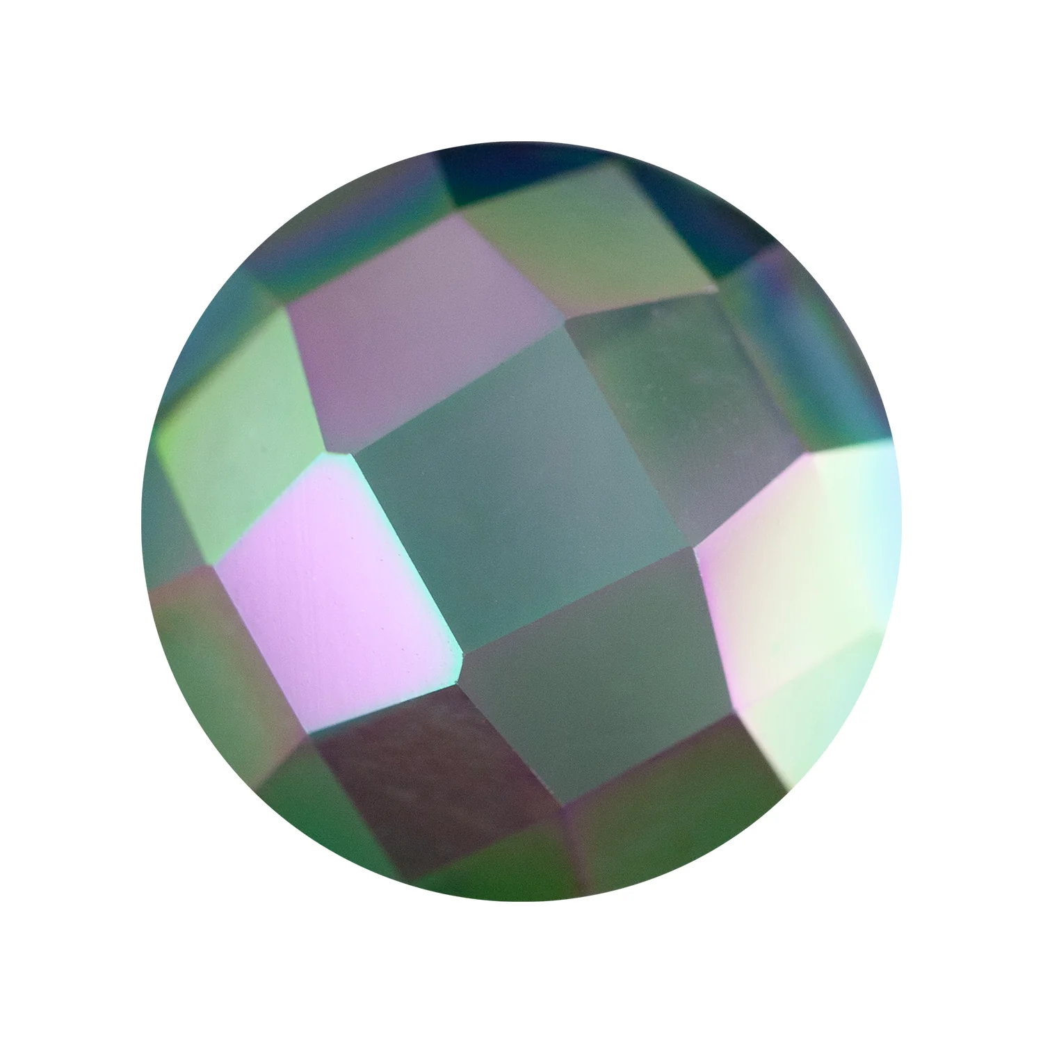 Cubic Zirconia - Alexandrite - Cabochon Round - Checkerboard