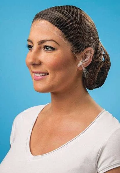 Hairnet, L, 26-1 /2in dia, Nylon, White, PK144