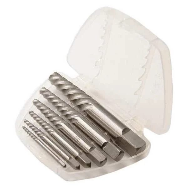 Spiral Flute Screw Extractor, 6 Pc Set