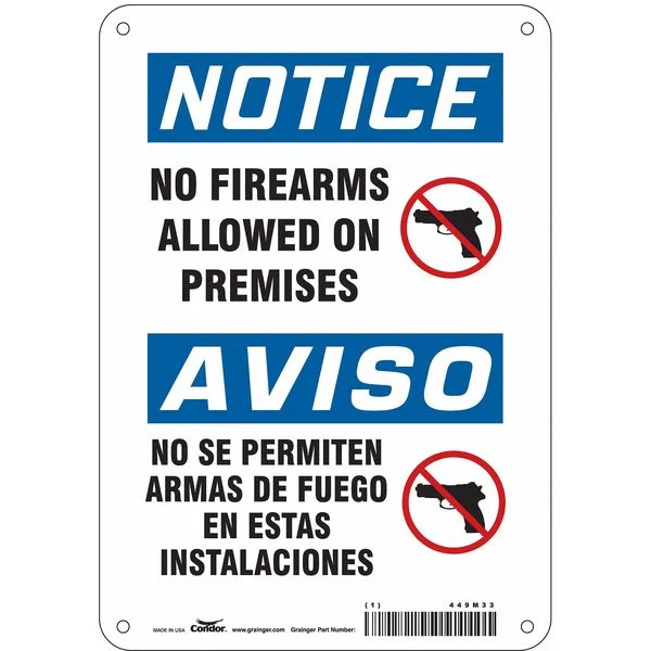 Safety Sign, 10 in Height, 7 in Width, Polyethylene, Horizontal Rectangle, English, 449M33