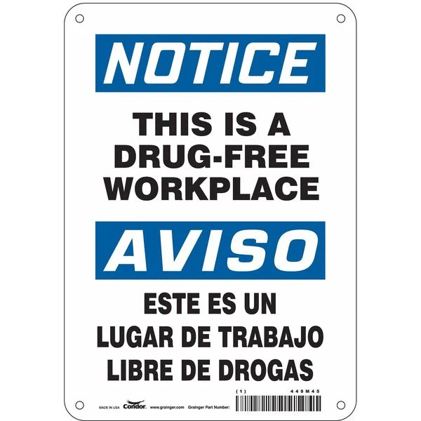 Safety Sign, 10 in Height, 7 in Width, Polyethylene, Horizontal Rectangle, English, 449M45