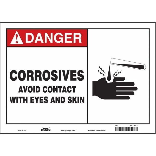 Safety Sign, 10 in Height, 14 in Width, Vinyl, Horizontal Rectangle, English, 464Y22