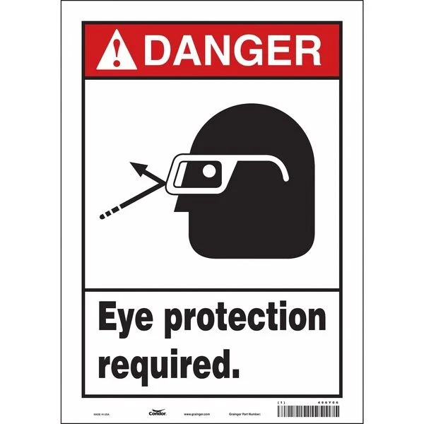 Safety Sign, 14 in Height, 10 in Width, Vinyl, Vertical Rectangle, English, 466Y06