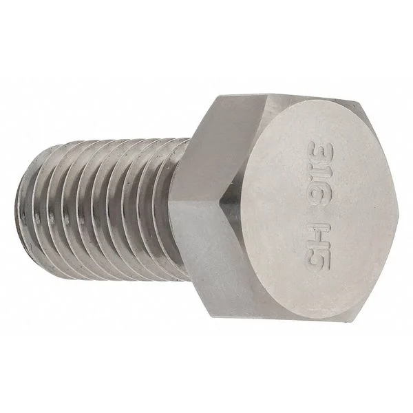 Not Graded, M8-1.25 Hex Head Cap Screw, Plain Stainless Steel, 30 mm L