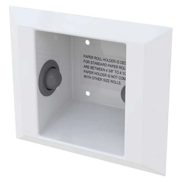 Toilet Paper Holder, White, SS, 9-1 /16