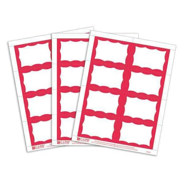 Laser Name Badges, Red, 3-3 /8x2-1 /3