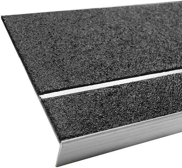 Stair Tread Cover, Black, 60in W, Alum