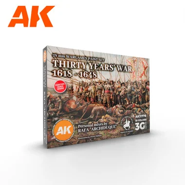 Thirty Years War 1618-1648 Wargames 3G Acrylic Paint Set (18 Colors) 17ml Bottles AK Interactive