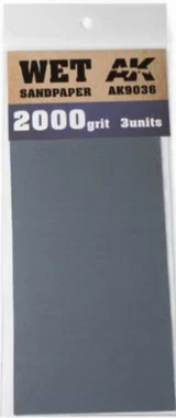 Wet Sandpaper Sheets 2000 Grit (3) AK Interactive