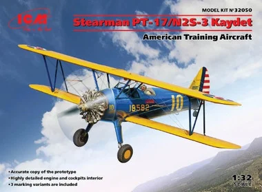 Stearman PT-17/N2S-3 Kaydet American Training Aircraft 1/32 ICM Models