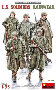 WWII US Soldiers in Rainwear (5) 1/35 Miniart